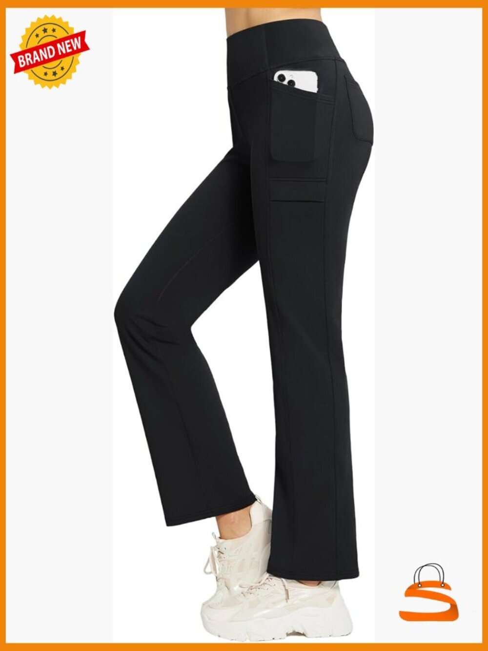 Fleece Lined High Waist Yoga Pants with 6 Pockets
